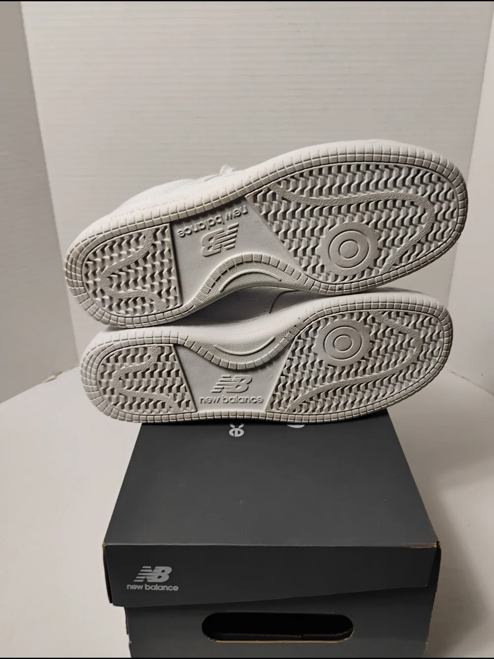 New Balance White Leather Low-Top Sneakers